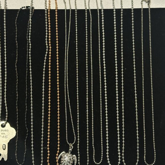 J417 Bulk Bundle of 18 Necklaces Ball Chain Style - Picture 3 of 5